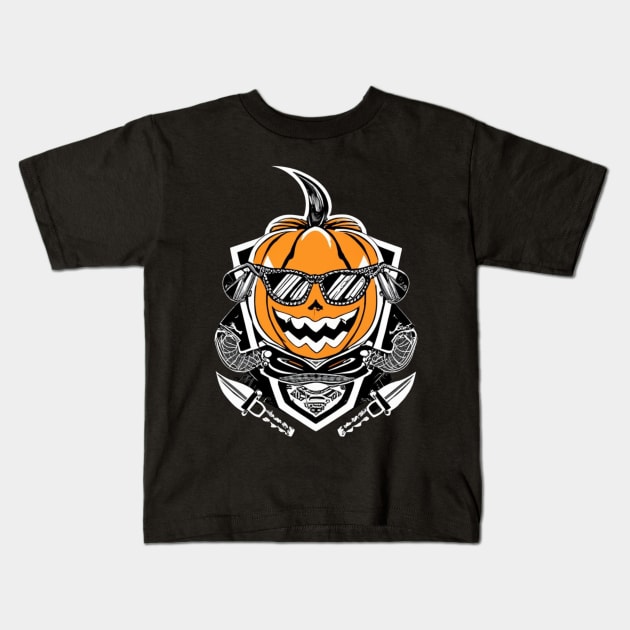 Coolest Pumpkin In The Patch Kids T-Shirt by BukovskyART